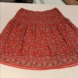 Max Studio Orange  sort printed pleated Skirt